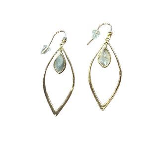 TAI Circle Drop Earrings in Gold & Clear Grey New